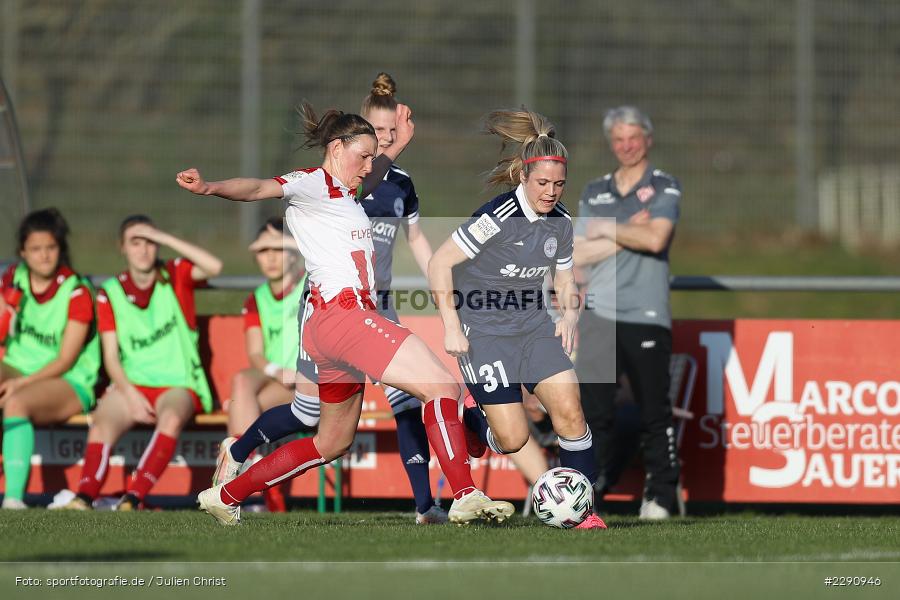 Antonia Hornberg, Luisa Scheidel, Soccergirl Sportpark, Würzburg, 31.03.2021, DFB, sport, action, Fussball, Deutschland, März 2021, Saison 2020/2021, SGA, FWK, Frauen, Süd, 2. Frauen-Bundesliga, SG 99 Andernach, FC Würzburger Kickers - Bild-ID: 2290946