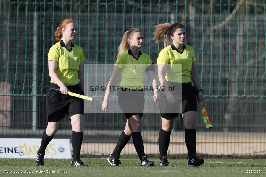 Hessischer FV, Amra Cakovic, Julia Dörr, Schiedsrichter, Julia Boike, Soccergirl Sportpark, Würzburg, 31.03.2021, DFB, sport, action, Fussball, Deutschland, März 2021, Saison 2020/2021, SGA, FWK, Frauen, Süd, 2. Frauen-Bundesliga, SG 99 Andernach, FC Würzburger Kickers - Bild-ID: 2291004