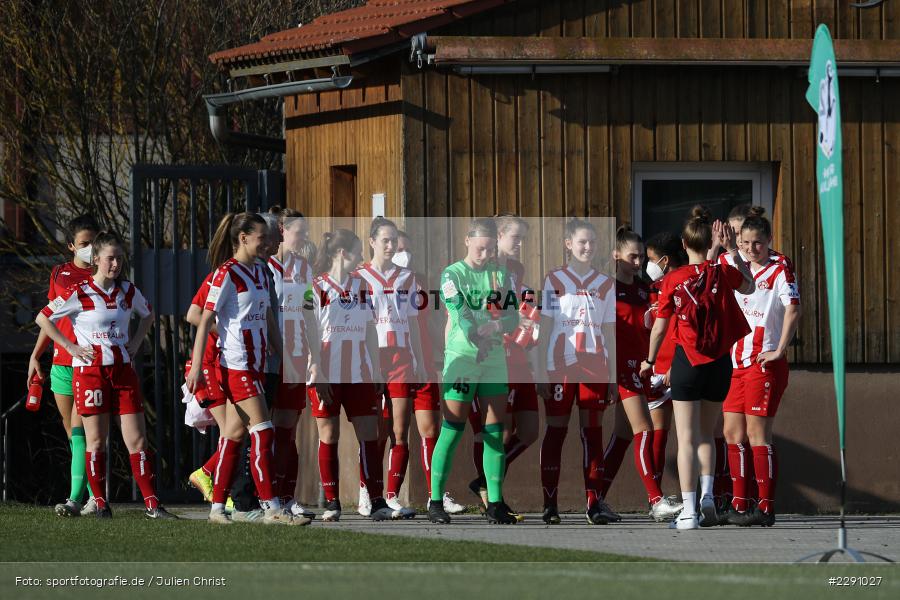 Marsia Gath, Sophie Klärle, Hannah Johann, Torwart, Eva Teubert, Meike Bohn, Nicole Kreußer, Medina Desic, Mannschaft, Soccergirl Sportpark, Würzburg, 31.03.2021, DFB, sport, action, Fussball, Deutschland, März 2021, Saison 2020/2021, SGA, FWK, Frauen, Süd, 2. Frauen-Bundesliga, SG 99 Andernach, FC Würzburger Kickers - Bild-ID: 2291027