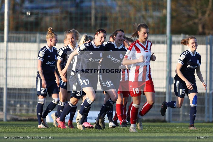 Kathrin Schermuly, Torjubel, Magdalena Schumacher, Soccergirl Sportpark, Würzburg, 31.03.2021, DFB, sport, action, Fussball, Deutschland, März 2021, Saison 2020/2021, SGA, FWK, Frauen, Süd, 2. Frauen-Bundesliga, SG 99 Andernach, FC Würzburger Kickers - Bild-ID: 2291067 Kathrin Schermuly, Torjubel, Magdalena Schumacher, Soccergirl Sportpark, Würzburg, 31.03.2021, DFB, sport, action, Fussball, Deutschland, März 2021, Saison 2020/2021, SGA, FWK, Frauen, Süd, 2. Frauen-Bundesliga, SG 99 Andernach, FC Würzburger Kickers - Bild-ID: 2291067
