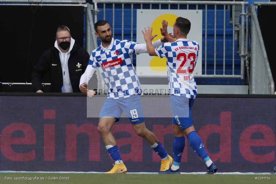 Nicolai Rapp, Torjubel, Serdar Dursun, Merck-Stadion, Darmstadt, 04.04.2021, DFL, sport, action, Fussball, Deutschland, April 2021, Saison 2020/2021, F95, SVD, Bundesliga, 2. Bundesliga, Fortuna Düsseldorf, SV Darmstadt 98 - Bild-ID: 2291116
