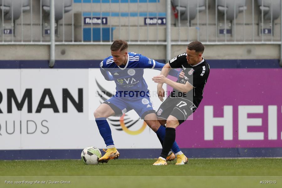 Steffen Straub, Michael Martin, Main-Echo Arena, Alzenau, 06.04.2021, DFB, sport, action, Fussball, Deutschland, April 2021, Saison 2020/2021, FSV, FCB, 4. Liga, Regionalliga, Regionalliga Südwest, FSV Frankfurt, FC Bayern Alzenau - Bild-ID: 2291210