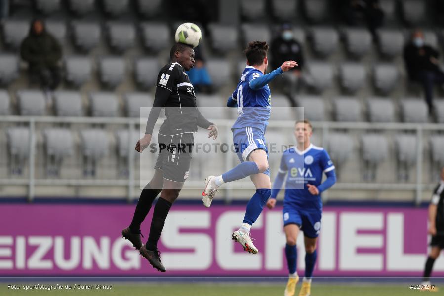 Mahdi Mehnatgir, Alieu Sawaneh, Main-Echo Arena, Alzenau, 06.04.2021, DFB, sport, action, Fussball, Deutschland, April 2021, Saison 2020/2021, FSV, FCB, 4. Liga, Regionalliga, Regionalliga Südwest, FSV Frankfurt, FC Bayern Alzenau - Bild-ID: 2291217