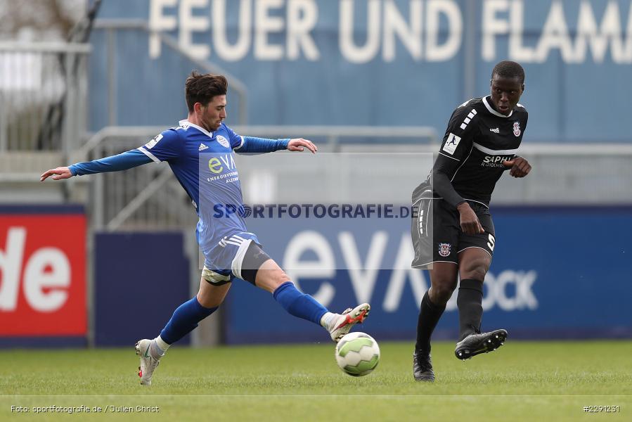 Alieu Sawaneh, Mahdi Mehnatgir, Main-Echo Arena, Alzenau, 06.04.2021, DFB, sport, action, Fussball, Deutschland, April 2021, Saison 2020/2021, FSV, FCB, 4. Liga, Regionalliga, Regionalliga Südwest, FSV Frankfurt, FC Bayern Alzenau - Bild-ID: 2291231