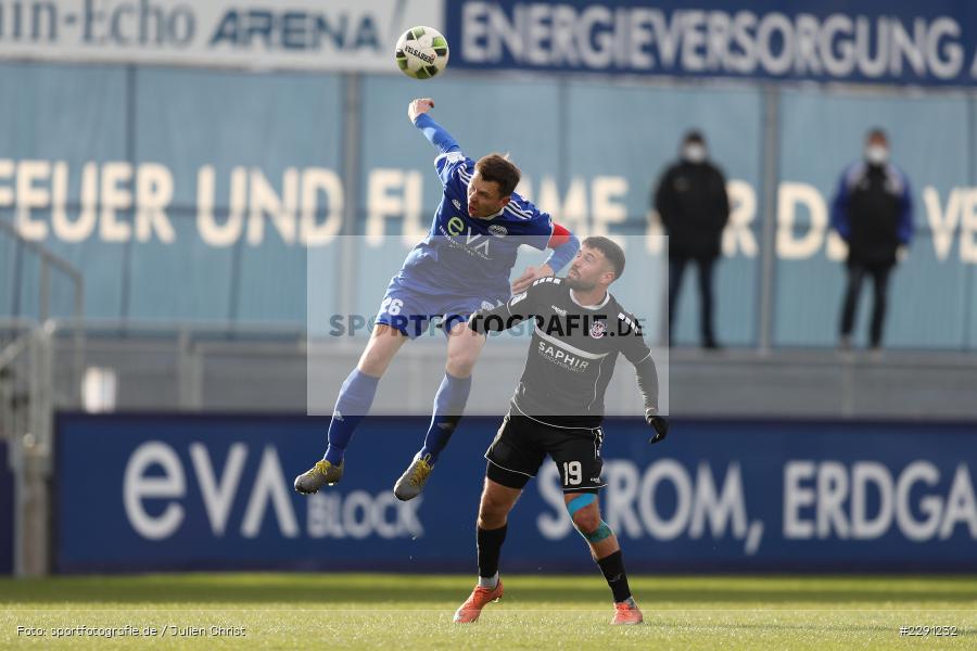 Muhamed Alawie, Marcel Andreas Wilke, Main-Echo Arena, Alzenau, 06.04.2021, DFB, sport, action, Fussball, Deutschland, April 2021, Saison 2020/2021, FSV, FCB, 4. Liga, Regionalliga, Regionalliga Südwest, FSV Frankfurt, FC Bayern Alzenau - Bild-ID: 2291232