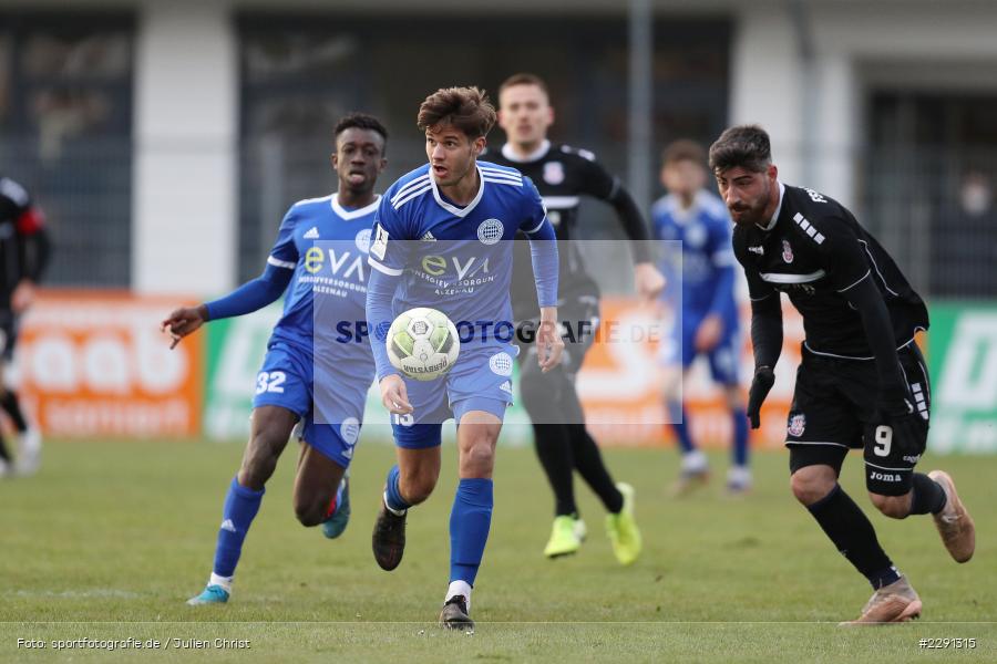 Arif Güclü, Dominik Crljenec, Main-Echo Arena, Alzenau, 06.04.2021, DFB, sport, action, Fussball, Deutschland, April 2021, Saison 2020/2021, FSV, FCB, 4. Liga, Regionalliga, Regionalliga Südwest, FSV Frankfurt, FC Bayern Alzenau - Bild-ID: 2291315