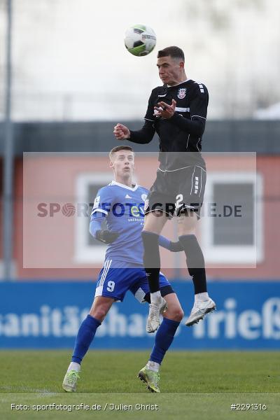 Kopfball, Luca Bazzoli, Michael Martin, Main-Echo Arena, Alzenau, 06.04.2021, DFB, sport, action, Fussball, Deutschland, April 2021, Saison 2020/2021, FSV, FCB, 4. Liga, Regionalliga, Regionalliga Südwest, FSV Frankfurt, FC Bayern Alzenau - Bild-ID: 2291316