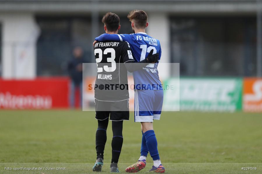 Umarmung, Marco Ferukoski, Robin Williams, Main-Echo Arena, Alzenau, 06.04.2021, DFB, sport, action, Fussball, Deutschland, April 2021, Saison 2020/2021, FSV, FCB, 4. Liga, Regionalliga, Regionalliga Südwest, FSV Frankfurt, FC Bayern Alzenau - Bild-ID: 2291318