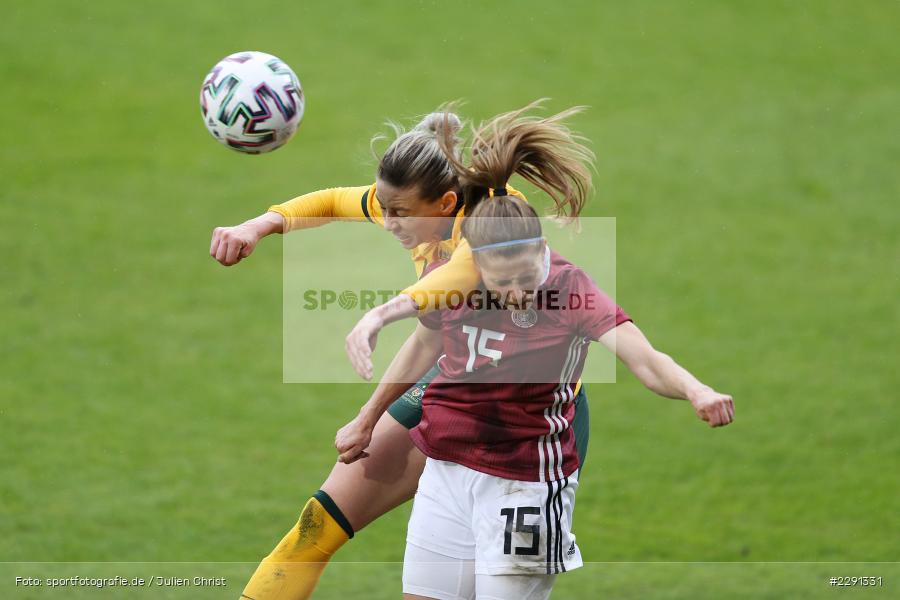 Tabea Waßmuth, Alanna Kennedy, 10.04.2021, DFB, sport, action, Fussball, April 2021, Australia, Germany, BRITA-Arena, AUS, GER, Wiesbaden, Frauen-Länderspiel, Länderspiel, Australien, Deutschland - Bild-ID: 2291331 Tabea Waßmuth, Alanna Kennedy, 10.04.2021, DFB, sport, action, Fussball, April 2021, Australia, Germany, BRITA-Arena, AUS, GER, Wiesbaden, Frauen-Länderspiel, Länderspiel, Australien, Deutschland - Bild-ID: 2291331