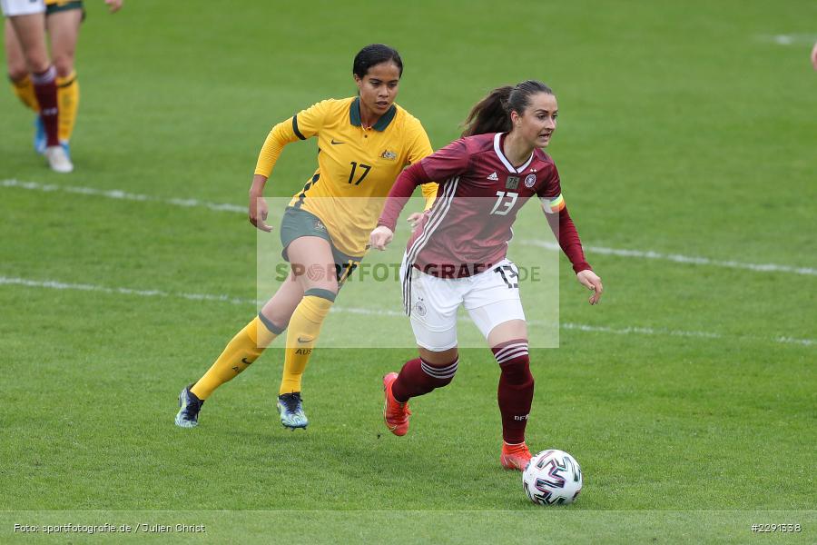 Mary Fowler, Sara Däbritz, 10.04.2021, DFB, sport, action, Fussball, April 2021, Australia, Germany, BRITA-Arena, AUS, GER, Wiesbaden, Frauen-Länderspiel, Länderspiel, Australien, Deutschland - Bild-ID: 2291338 Mary Fowler, Sara Däbritz, 10.04.2021, DFB, sport, action, Fussball, April 2021, Australia, Germany, BRITA-Arena, AUS, GER, Wiesbaden, Frauen-Länderspiel, Länderspiel, Australien, Deutschland - Bild-ID: 2291338