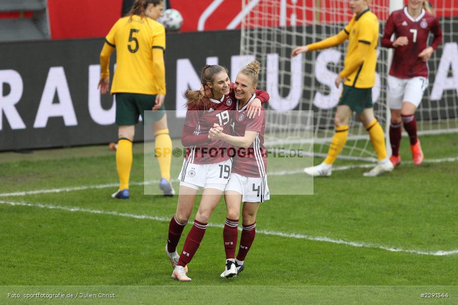 Leonie Maier, Emotionen, Torjubel, Tor, Jule Brand, 10.04.2021, DFB, sport, action, Fussball, April 2021, Australia, Germany, BRITA-Arena, AUS, GER, Wiesbaden, Frauen-Länderspiel, Länderspiel, Australien, Deutschland - Bild-ID: 2291344 Leonie Maier, Emotionen, Torjubel, Tor, Jule Brand, 10.04.2021, DFB, sport, action, Fussball, April 2021, Australia, Germany, BRITA-Arena, AUS, GER, Wiesbaden, Frauen-Länderspiel, Länderspiel, Australien, Deutschland - Bild-ID: 2291344
