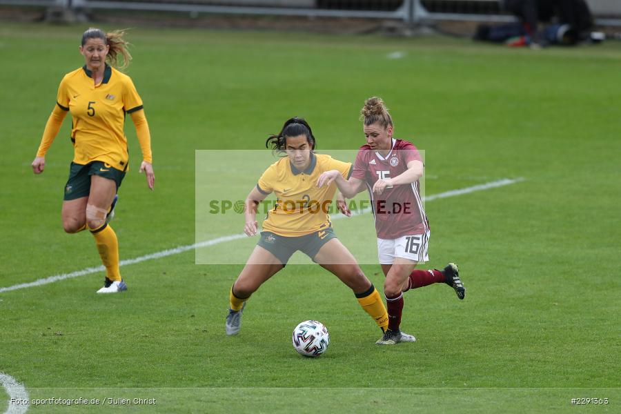 Alexandra Huynh, Linda Dallmann, 10.04.2021, DFB, sport, action, Fussball, April 2021, Australia, Germany, BRITA-Arena, AUS, GER, Wiesbaden, Frauen-Länderspiel, Länderspiel, Australien, Deutschland - Bild-ID: 2291363 Alexandra Huynh, Linda Dallmann, 10.04.2021, DFB, sport, action, Fussball, April 2021, Australia, Germany, BRITA-Arena, AUS, GER, Wiesbaden, Frauen-Länderspiel, Länderspiel, Australien, Deutschland - Bild-ID: 2291363