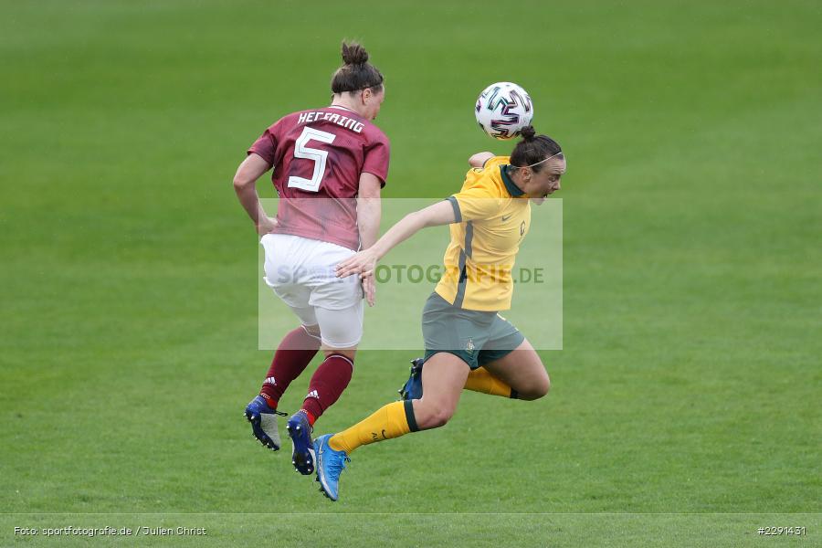 Caitlin Foord, Marina Hegering, 10.04.2021, DFB, sport, action, Fussball, April 2021, Australia, Germany, BRITA-Arena, AUS, GER, Wiesbaden, Frauen-Länderspiel, Länderspiel, Australien, Deutschland - Bild-ID: 2291431 Caitlin Foord, Marina Hegering, 10.04.2021, DFB, sport, action, Fussball, April 2021, Australia, Germany, BRITA-Arena, AUS, GER, Wiesbaden, Frauen-Länderspiel, Länderspiel, Australien, Deutschland - Bild-ID: 2291431