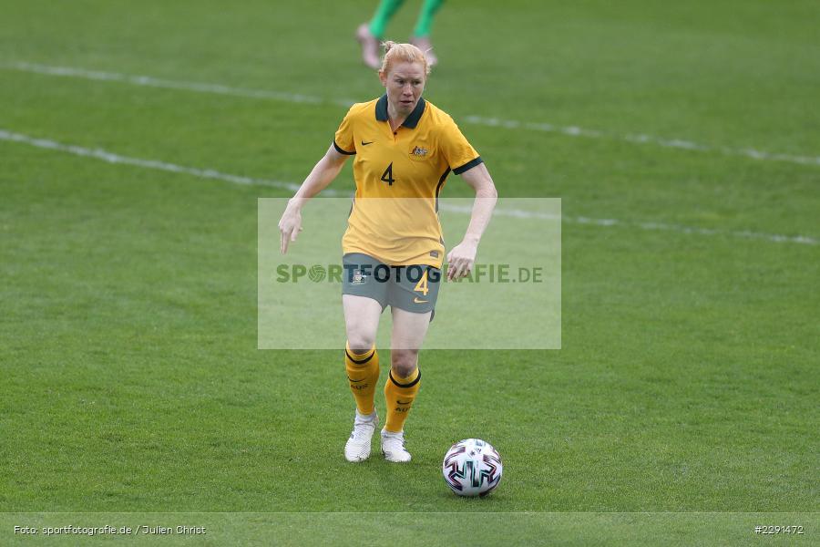 Clare Polkinghorne, 10.04.2021, DFB, sport, action, Fussball, April 2021, Australia, Germany, BRITA-Arena, AUS, GER, Wiesbaden, Frauen-Länderspiel, Länderspiel, Australien, Deutschland - Bild-ID: 2291472 Clare Polkinghorne, 10.04.2021, DFB, sport, action, Fussball, April 2021, Australia, Germany, BRITA-Arena, AUS, GER, Wiesbaden, Frauen-Länderspiel, Länderspiel, Australien, Deutschland - Bild-ID: 2291472