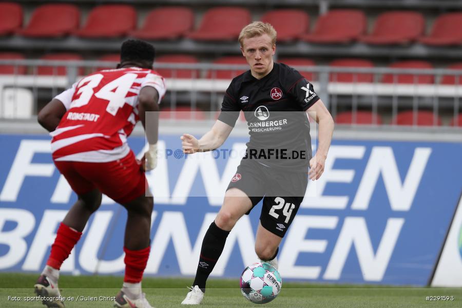 Frank Ronstadt, Mats Møller Dæhli, FLYERALARM Arena, Würzburg, 11.04.2021, DFL, sport, action, Fussball, Deutschland, April 2021, Saison 2020/2021, FCN, FWK, Bundesliga, 2. Bundesliga, 1. FC Nürnberg, FC Würzburger Kickers - Bild-ID: 2291593