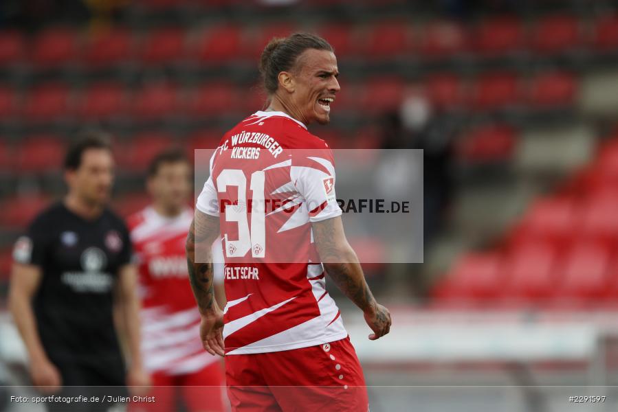 Gestik, wütend, Torwart Hendrik Bonmann, Rolf Feltscher, FLYERALARM Arena, Würzburg, 11.04.2021, DFL, sport, action, Fussball, Deutschland, April 2021, Saison 2020/2021, FCN, FWK, Bundesliga, 2. Bundesliga, 1. FC Nürnberg, FC Würzburger Kickers - Bild-ID: 2291597