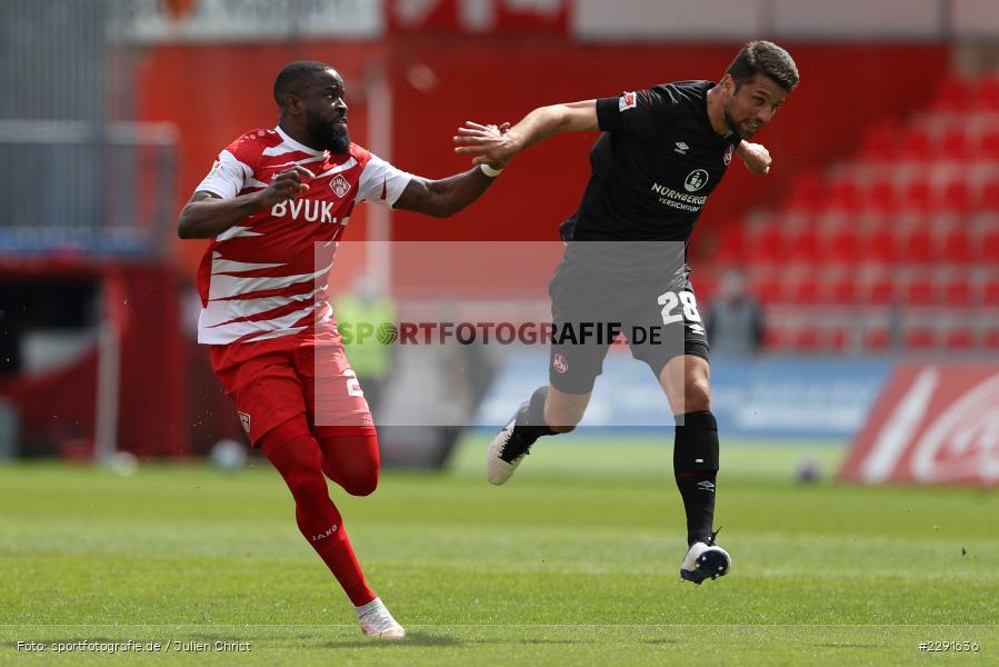 Ridge Munsy, Lukas Mühl, FLYERALARM Arena, Würzburg, 11.04.2021, DFL, sport, action, Fussball, Deutschland, April 2021, Saison 2020/2021, FCN, FWK, Bundesliga, 2. Bundesliga, 1. FC Nürnberg, FC Würzburger Kickers - Bild-ID: 2291636 Ridge Munsy, Lukas Mühl, FLYERALARM Arena, Würzburg, 11.04.2021, DFL, sport, action, Fussball, Deutschland, April 2021, Saison 2020/2021, FCN, FWK, Bundesliga, 2. Bundesliga, 1. FC Nürnberg, FC Würzburger Kickers - Bild-ID: 2291636