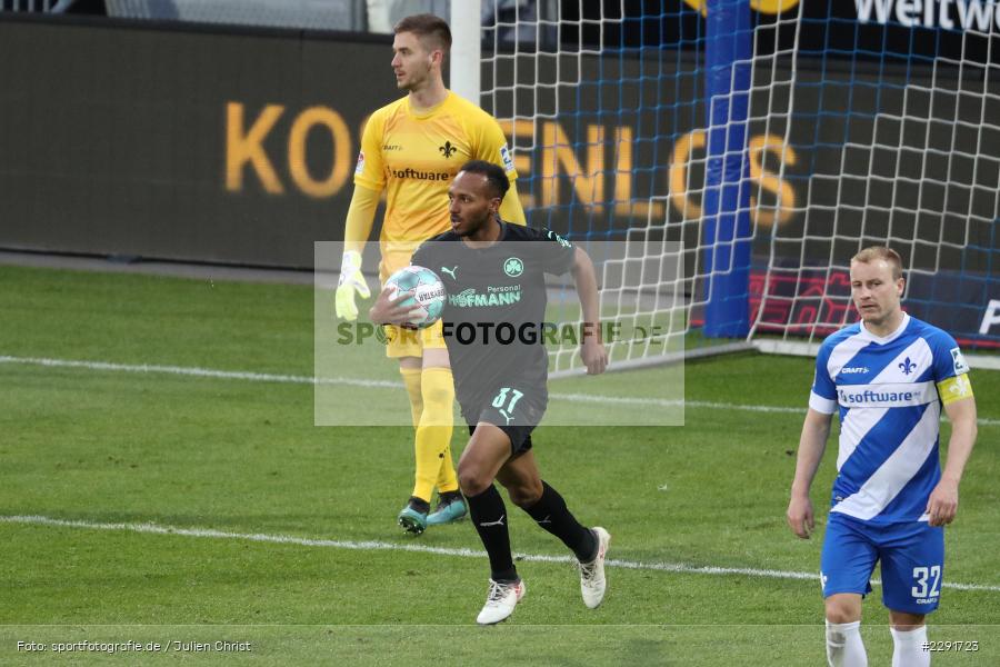 Torjubel, Julian Green, Merck-Stadion, Darmstadt, 16.04.2021, DFL, sport, action, Fussball, Deutschland, April 2021, Saison 2020/2021, SGF, SVD, Bundesliga, 2. Bundesliga, SpVgg Greuther Fürth, SV Darmstadt 98 - Bild-ID: 2291723