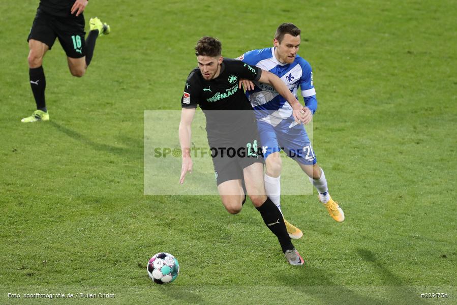 Christian Clemens, Anton Stach, Merck-Stadion, Darmstadt, 16.04.2021, DFL, sport, action, Fussball, Deutschland, April 2021, Saison 2020/2021, SGF, SVD, Bundesliga, 2. Bundesliga, SpVgg Greuther Fürth, SV Darmstadt 98 - Bild-ID: 2291736 Christian Clemens, Anton Stach, Merck-Stadion, Darmstadt, 16.04.2021, DFL, sport, action, Fussball, Deutschland, April 2021, Saison 2020/2021, SGF, SVD, Bundesliga, 2. Bundesliga, SpVgg Greuther Fürth, SV Darmstadt 98 - Bild-ID: 2291736