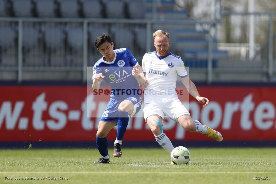 Benno Mohr, Mingi Kang, Main-Echo Arena, Alzenau, 24.04.2021, DFB, sport, action, Fussball, Deutschland, April 2021, Saison 2020/2021, FKP, FCB, 4. Liga, Regionalliga, Regionalliga Südwest, FK Pirmasens, FC Bayern Alzenau - Bild-ID: 2292239