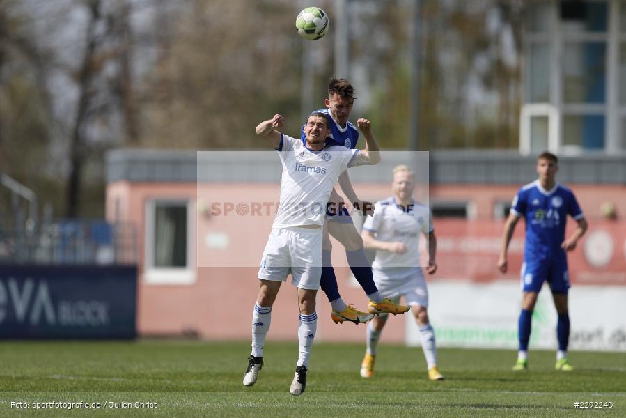 Jonas Kummer, Dennis Chessa, Main-Echo Arena, Alzenau, 24.04.2021, DFB, sport, action, Fussball, Deutschland, April 2021, Saison 2020/2021, FKP, FCB, 4. Liga, Regionalliga, Regionalliga Südwest, FK Pirmasens, FC Bayern Alzenau - Bild-ID: 2292240