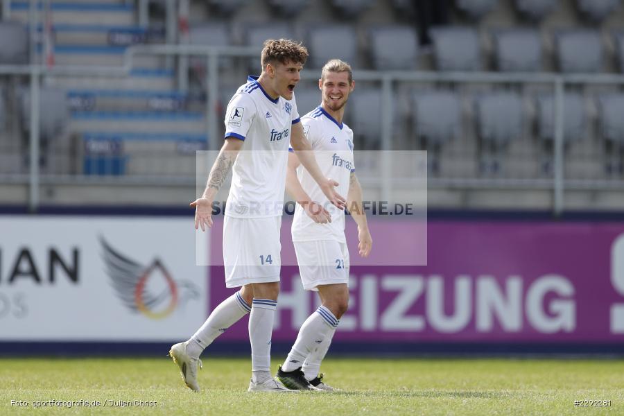 Emotionen, Tor, Torjubel, Dennis Chessa, Tom Schmitt, Main-Echo Arena, Alzenau, 24.04.2021, DFB, sport, action, Fussball, Deutschland, April 2021, Saison 2020/2021, FKP, FCB, 4. Liga, Regionalliga, Regionalliga Südwest, FK Pirmasens, FC Bayern Alzenau - Bild-ID: 2292281 Emotionen, Tor, Torjubel, Dennis Chessa, Tom Schmitt, Main-Echo Arena, Alzenau, 24.04.2021, DFB, sport, action, Fussball, Deutschland, April 2021, Saison 2020/2021, FKP, FCB, 4. Liga, Regionalliga, Regionalliga Südwest, FK Pirmasens, FC Bayern Alzenau - Bild-ID: 2292281