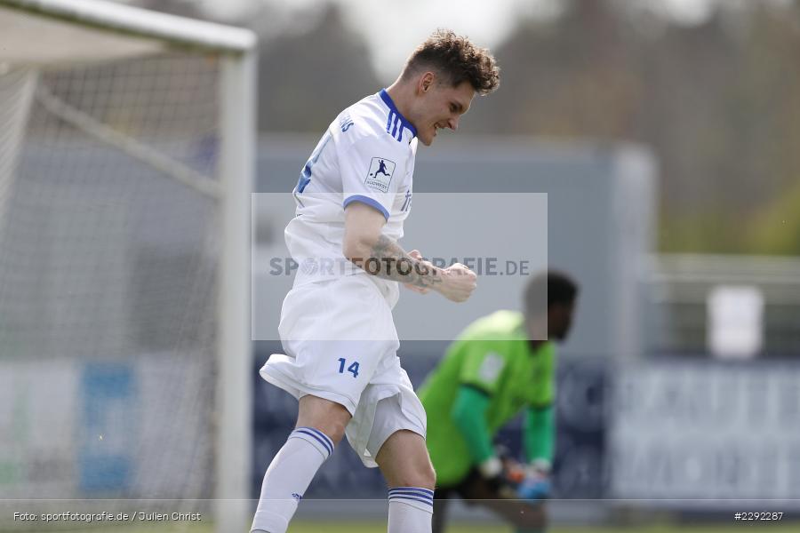 Tor, Torjubel, Tom Schmitt, Main-Echo Arena, Alzenau, 24.04.2021, DFB, sport, action, Fussball, Deutschland, April 2021, Saison 2020/2021, FKP, FCB, 4. Liga, Regionalliga, Regionalliga Südwest, FK Pirmasens, FC Bayern Alzenau - Bild-ID: 2292287
