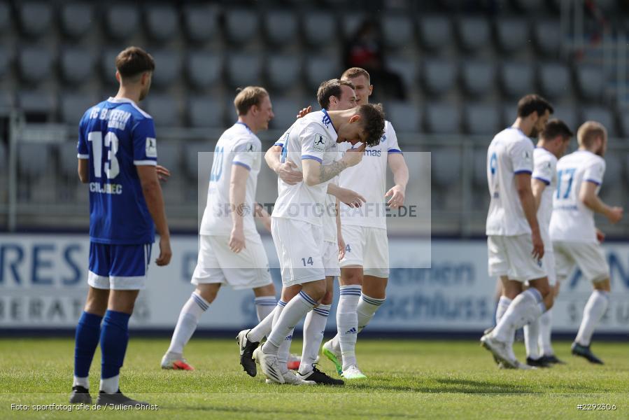 Dominik Crljenec, Emotionen, Torjubel, Kevin Frisorger, Sascha Hammann, Tom Schmitt, Main-Echo Arena, Alzenau, 24.04.2021, DFB, sport, action, Fussball, Deutschland, April 2021, Saison 2020/2021, FKP, FCB, 4. Liga, Regionalliga, Regionalliga Südwest, FK Pirmasens, FC Bayern Alzenau - Bild-ID: 2292306 Dominik Crljenec, Emotionen, Torjubel, Kevin Frisorger, Sascha Hammann, Tom Schmitt, Main-Echo Arena, Alzenau, 24.04.2021, DFB, sport, action, Fussball, Deutschland, April 2021, Saison 2020/2021, FKP, FCB, 4. Liga, Regionalliga, Regionalliga Südwest, FK Pirmasens, FC Bayern Alzenau - Bild-ID: 2292306