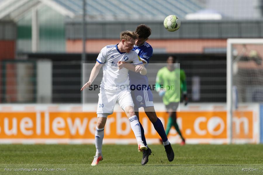 Dominik Crljenec, Dennis Krob, Main-Echo Arena, Alzenau, 24.04.2021, DFB, sport, action, Fussball, Deutschland, April 2021, Saison 2020/2021, FKP, FCB, 4. Liga, Regionalliga, Regionalliga Südwest, FK Pirmasens, FC Bayern Alzenau - Bild-ID: 2292341