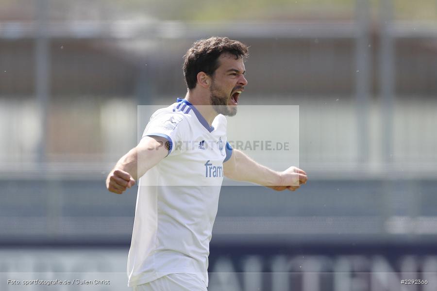 Gestik, Tor, Torjubel, David Becker, Main-Echo Arena, Alzenau, 24.04.2021, DFB, sport, action, Fussball, Deutschland, April 2021, Saison 2020/2021, FKP, FCB, 4. Liga, Regionalliga, Regionalliga Südwest, FK Pirmasens, FC Bayern Alzenau - Bild-ID: 2292366
