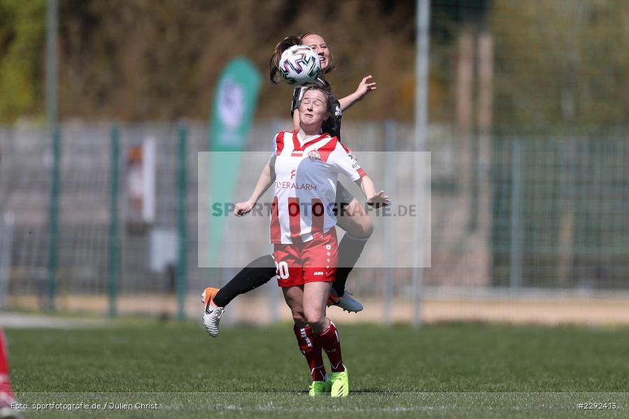 Natalie Klupp, Nicole Kreußer, Soccergirl Sportpark, Würzburg, 25.04.2021, DFL, sport, action, Fussball, Deutschland, April 2021, Saison 2020/2021, FFC, FWK, Frauen, Süd, 2. Frauen-Bundesliga, 1. FFC Niederkirchen, FC Würzburger Kickers - Bild-ID: 2292413
