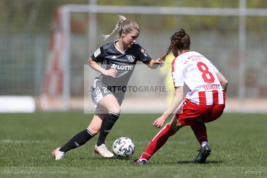 Eva Teubert, Natalia Wanda Stulin, Soccergirl Sportpark, Würzburg, 25.04.2021, DFL, sport, action, Fussball, Deutschland, April 2021, Saison 2020/2021, FFC, FWK, Frauen, Süd, 2. Frauen-Bundesliga, 1. FFC Niederkirchen, FC Würzburger Kickers - Bild-ID: 2292414