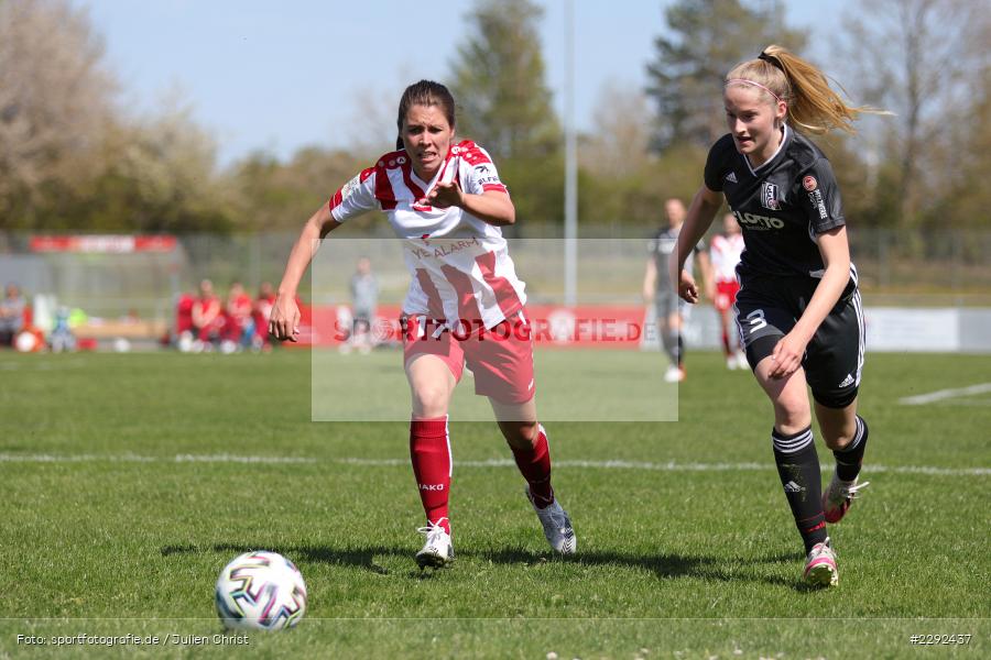 Lisa Marie Eisenhauer, Christina Neufeld, Soccergirl Sportpark, Würzburg, 25.04.2021, DFL, sport, action, Fussball, Deutschland, April 2021, Saison 2020/2021, FFC, FWK, Frauen, Süd, 2. Frauen-Bundesliga, 1. FFC Niederkirchen, FC Würzburger Kickers - Bild-ID: 2292437 Lisa Marie Eisenhauer, Christina Neufeld, Soccergirl Sportpark, Würzburg, 25.04.2021, DFL, sport, action, Fussball, Deutschland, April 2021, Saison 2020/2021, FFC, FWK, Frauen, Süd, 2. Frauen-Bundesliga, 1. FFC Niederkirchen, FC Würzburger Kickers - Bild-ID: 2292437