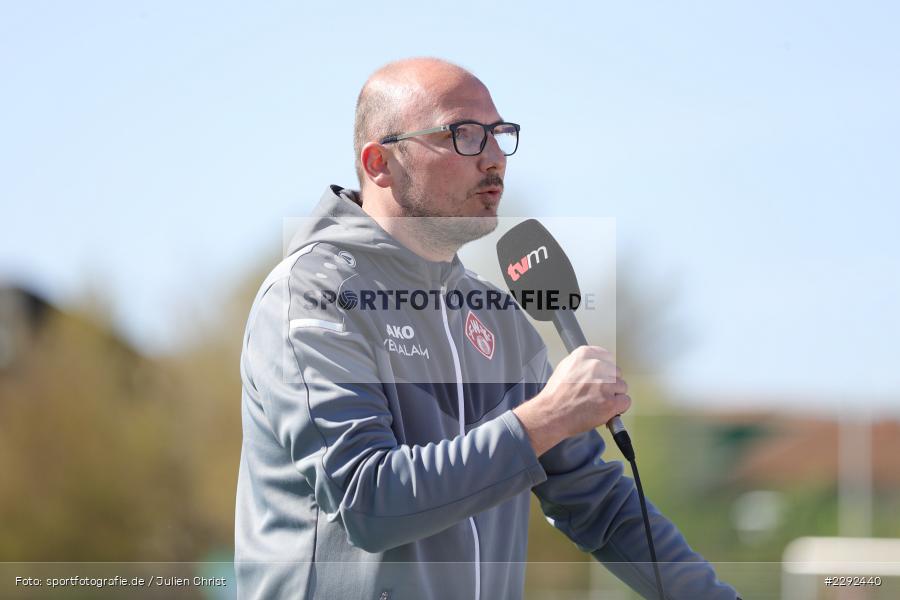TV Mainfranken, tvm, Interview, Trainer, Eugen Ungefuch, Soccergirl Sportpark, Würzburg, 25.04.2021, DFL, sport, action, Fussball, Deutschland, April 2021, Saison 2020/2021, FFC, FWK, Frauen, Süd, 2. Frauen-Bundesliga, 1. FFC Niederkirchen, FC Würzburger Kickers - Bild-ID: 2292440 TV Mainfranken, tvm, Interview, Trainer, Eugen Ungefuch, Soccergirl Sportpark, Würzburg, 25.04.2021, DFL, sport, action, Fussball, Deutschland, April 2021, Saison 2020/2021, FFC, FWK, Frauen, Süd, 2. Frauen-Bundesliga, 1. FFC Niederkirchen, FC Würzburger Kickers - Bild-ID: 2292440
