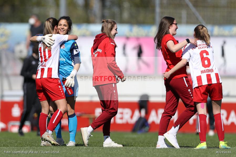 Ausgelassen, Freude, Medina Desic, Johanna Popp, Soccergirl Sportpark, Würzburg, 25.04.2021, DFL, sport, action, Fussball, Deutschland, April 2021, Saison 2020/2021, FFC, FWK, Frauen, Süd, 2. Frauen-Bundesliga, 1. FFC Niederkirchen, FC Würzburger Kickers - Bild-ID: 2292443