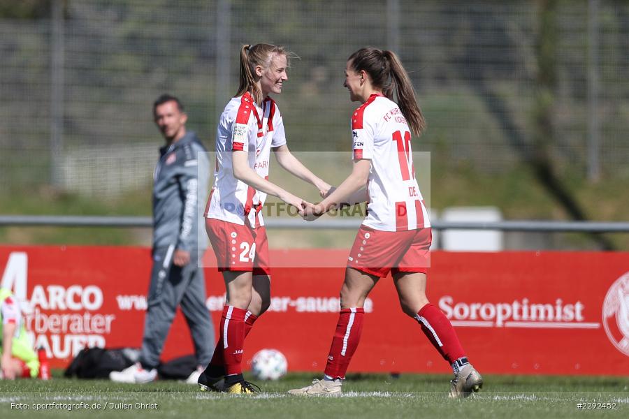 Tor, Freude, Emotionen, Hände, Gestik, Torjubel, Medina Desic, Laura Gerst, Soccergirl Sportpark, Würzburg, 25.04.2021, DFL, sport, action, Fussball, Deutschland, April 2021, Saison 2020/2021, FFC, FWK, Frauen, Süd, 2. Frauen-Bundesliga, 1. FFC Niederkirchen, FC Würzburger Kickers - Bild-ID: 2292452 Tor, Freude, Emotionen, Hände, Gestik, Torjubel, Medina Desic, Laura Gerst, Soccergirl Sportpark, Würzburg, 25.04.2021, DFL, sport, action, Fussball, Deutschland, April 2021, Saison 2020/2021, FFC, FWK, Frauen, Süd, 2. Frauen-Bundesliga, 1. FFC Niederkirchen, FC Würzburger Kickers - Bild-ID: 2292452