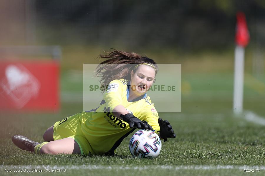 Torwart, Alina Kraus, Soccergirl Sportpark, Würzburg, 25.04.2021, DFL, sport, action, Fussball, Deutschland, April 2021, Saison 2020/2021, FFC, FWK, Frauen, Süd, 2. Frauen-Bundesliga, 1. FFC Niederkirchen, FC Würzburger Kickers - Bild-ID: 2292477 Torwart, Alina Kraus, Soccergirl Sportpark, Würzburg, 25.04.2021, DFL, sport, action, Fussball, Deutschland, April 2021, Saison 2020/2021, FFC, FWK, Frauen, Süd, 2. Frauen-Bundesliga, 1. FFC Niederkirchen, FC Würzburger Kickers - Bild-ID: 2292477