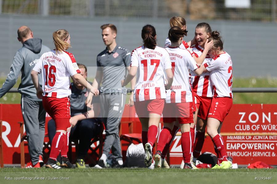 Maria Ansmann, Jule Dickmeis, Christina Neufeld, Nicole Kreußer, Medina Desic, Soccergirl Sportpark, Würzburg, 25.04.2021, DFL, sport, action, Fussball, Deutschland, April 2021, Saison 2020/2021, FFC, FWK, Frauen, Süd, 2. Frauen-Bundesliga, 1. FFC Niederkirchen, FC Würzburger Kickers - Bild-ID: 2292481