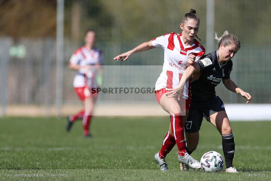 Natalia Wanda Stulin, Sophia Klärle, Soccergirl Sportpark, Würzburg, 25.04.2021, DFL, sport, action, Fussball, Deutschland, April 2021, Saison 2020/2021, FFC, FWK, Frauen, Süd, 2. Frauen-Bundesliga, 1. FFC Niederkirchen, FC Würzburger Kickers - Bild-ID: 2292535
