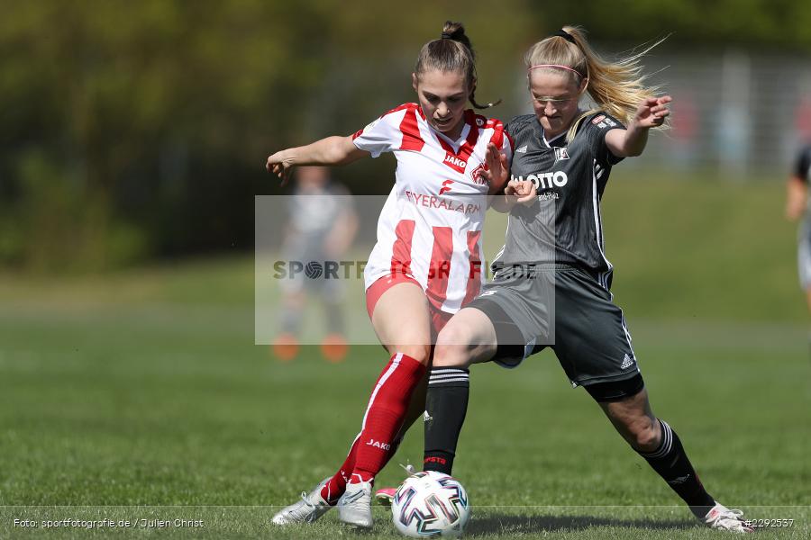 Lisa Marie Eisenhauer, Sophia Klärle, Soccergirl Sportpark, Würzburg, 25.04.2021, DFL, sport, action, Fussball, Deutschland, April 2021, Saison 2020/2021, FFC, FWK, Frauen, Süd, 2. Frauen-Bundesliga, 1. FFC Niederkirchen, FC Würzburger Kickers - Bild-ID: 2292537