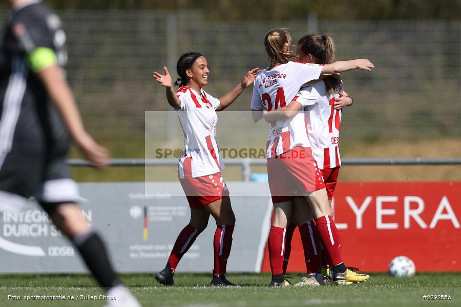 Torjubel, Laura Gerst, Jeanette Harttung, Medina Desic, Soccergirl Sportpark, Würzburg, 25.04.2021, DFL, sport, action, Fussball, Deutschland, April 2021, Saison 2020/2021, FFC, FWK, Frauen, Süd, 2. Frauen-Bundesliga, 1. FFC Niederkirchen, FC Würzburger Kickers - Bild-ID: 2292556 Torjubel, Laura Gerst, Jeanette Harttung, Medina Desic, Soccergirl Sportpark, Würzburg, 25.04.2021, DFL, sport, action, Fussball, Deutschland, April 2021, Saison 2020/2021, FFC, FWK, Frauen, Süd, 2. Frauen-Bundesliga, 1. FFC Niederkirchen, FC Würzburger Kickers - Bild-ID: 2292556