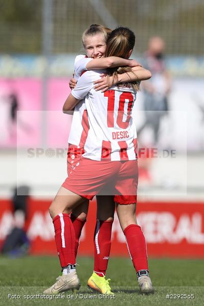 Jubeln, Medina Desic, Victoria Maidhof, Soccergirl Sportpark, Würzburg, 25.04.2021, DFL, sport, action, Fussball, Deutschland, April 2021, Saison 2020/2021, FFC, FWK, Frauen, Süd, 2. Frauen-Bundesliga, 1. FFC Niederkirchen, FC Würzburger Kickers - Bild-ID: 2292565 Jubeln, Medina Desic, Victoria Maidhof, Soccergirl Sportpark, Würzburg, 25.04.2021, DFL, sport, action, Fussball, Deutschland, April 2021, Saison 2020/2021, FFC, FWK, Frauen, Süd, 2. Frauen-Bundesliga, 1. FFC Niederkirchen, FC Würzburger Kickers - Bild-ID: 2292565