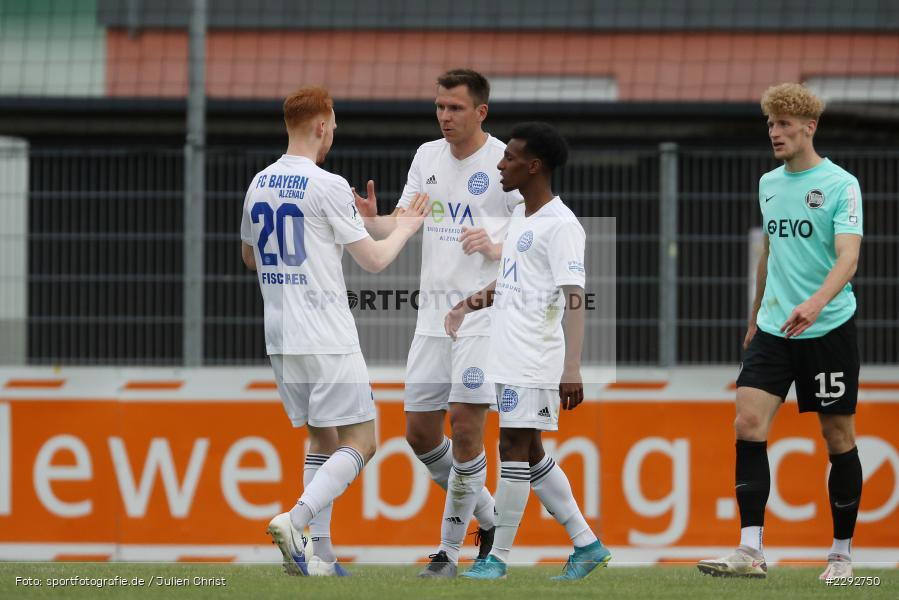 Henok Teklab, Marcel Andreas Wilke, Freude, Torjubel, Nils Fischer, Main-Echo Arena, Alzenau, 28.04.2021, sport, action, Fussball, Deutschland, April 2021, Saison 2020/2021, OFC, FCB, Viertelfinale, Hessenpokal, Kickers Offenbach, FC Bayern Alzenau - Bild-ID: 2292750 Henok Teklab, Marcel Andreas Wilke, Freude, Torjubel, Nils Fischer, Main-Echo Arena, Alzenau, 28.04.2021, sport, action, Fussball, Deutschland, April 2021, Saison 2020/2021, OFC, FCB, Viertelfinale, Hessenpokal, Kickers Offenbach, FC Bayern Alzenau - Bild-ID: 2292750