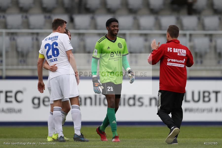 Daniel Haritonov, Marcel Andreas Wilke, Fabian Bäcker, Leonnel Mballa Mvogo, Main-Echo Arena, Alzenau, 28.04.2021, sport, action, Fussball, Deutschland, April 2021, Saison 2020/2021, OFC, FCB, Viertelfinale, Hessenpokal, Kickers Offenbach, FC Bayern Alzenau - Bild-ID: 2292785