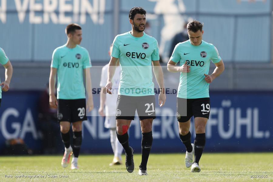 Jakob Lemmer, Elia Soriano, Main-Echo Arena, Alzenau, 28.04.2021, sport, action, Fussball, Deutschland, April 2021, Saison 2020/2021, OFC, FCB, Viertelfinale, Hessenpokal, Kickers Offenbach, FC Bayern Alzenau - Bild-ID: 2292805