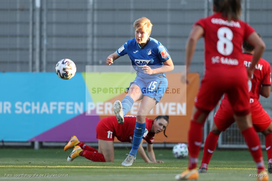 Paulina Krumbiegel, Dietmar-Hopp-Stadion, Sinsheim, 07.05.2021, DFL, sport, action, Fussball, Deutschland, Mai 2021, Saison 2020/2021, SCS, TSG, Bundesliga, FLYERALARM Frauen-Bundesliga, Frauen, FFBL, SC Sand, TSG 1899 Hoffenheim - Bild-ID: 2292980 Paulina Krumbiegel, Dietmar-Hopp-Stadion, Sinsheim, 07.05.2021, DFL, sport, action, Fussball, Deutschland, Mai 2021, Saison 2020/2021, SCS, TSG, Bundesliga, FLYERALARM Frauen-Bundesliga, Frauen, FFBL, SC Sand, TSG 1899 Hoffenheim - Bild-ID: 2292980