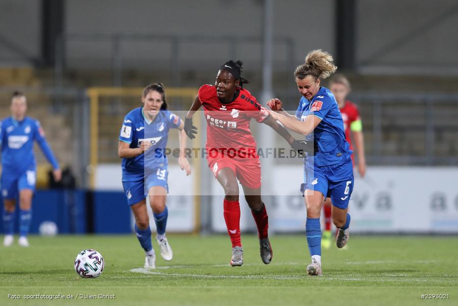 Lena Lattwein, Phoenetia Browne, Dietmar-Hopp-Stadion, Sinsheim, 07.05.2021, DFL, sport, action, Fussball, Deutschland, Mai 2021, Saison 2020/2021, SCS, TSG, Bundesliga, FLYERALARM Frauen-Bundesliga, Frauen, FFBL, SC Sand, TSG 1899 Hoffenheim - Bild-ID: 2293021