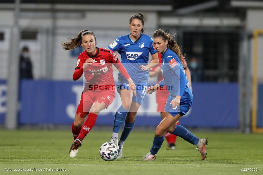 Jule Brand, Isabella Hartig, Michaela Brandenburg, Dietmar-Hopp-Stadion, Sinsheim, 07.05.2021, DFL, sport, action, Fussball, Deutschland, Mai 2021, Saison 2020/2021, SCS, TSG, Bundesliga, FLYERALARM Frauen-Bundesliga, Frauen, FFBL, SC Sand, TSG 1899 Hoffenheim - Bild-ID: 2293033 Jule Brand, Isabella Hartig, Michaela Brandenburg, Dietmar-Hopp-Stadion, Sinsheim, 07.05.2021, DFL, sport, action, Fussball, Deutschland, Mai 2021, Saison 2020/2021, SCS, TSG, Bundesliga, FLYERALARM Frauen-Bundesliga, Frauen, FFBL, SC Sand, TSG 1899 Hoffenheim - Bild-ID: 2293033