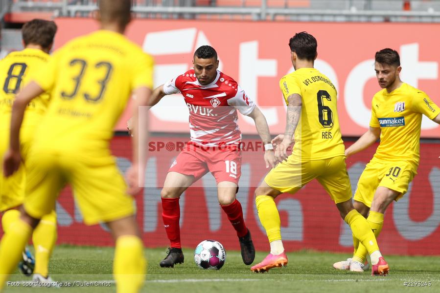 Ludovit Reis, Christofer David, FLYERALARM Arena, Würzburg, 08.05.2021, DFL, sport, action, Fussball, Deutschland, Mai 2021, Saison 2020/2021, OSN, FWK, Bundesliga, 2. Bundesliga, VfL Osnabrück, FC Würzburger Kickers - Bild-ID: 2293243 Ludovit Reis, Christofer David, FLYERALARM Arena, Würzburg, 08.05.2021, DFL, sport, action, Fussball, Deutschland, Mai 2021, Saison 2020/2021, OSN, FWK, Bundesliga, 2. Bundesliga, VfL Osnabrück, FC Würzburger Kickers - Bild-ID: 2293243