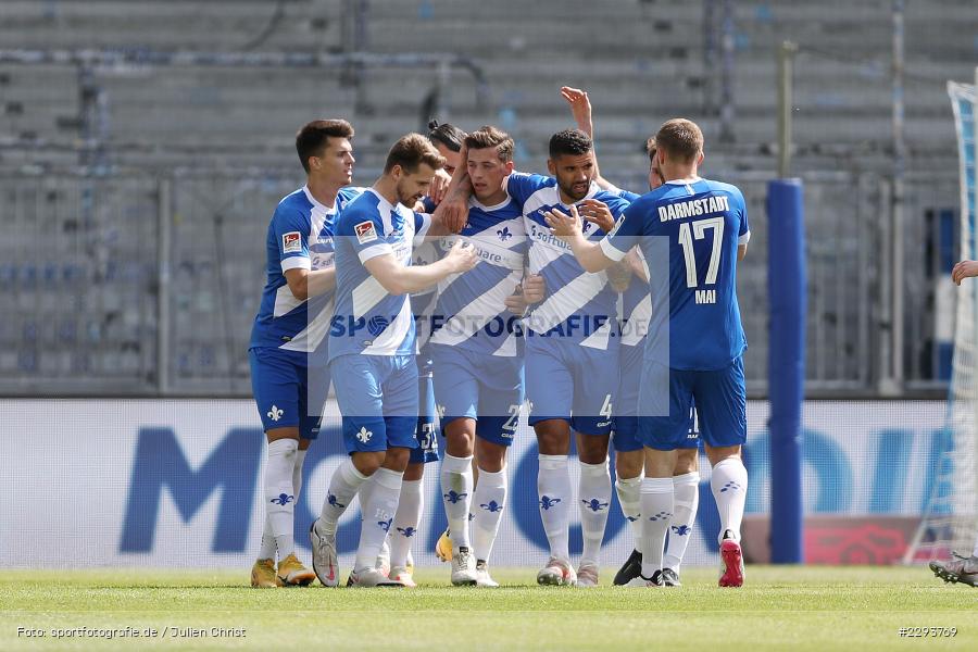 Freude, Torjubel, Nicolai Rapp, Merck-Stadion, Darmstadt, 16.05.2021, DFL, sport, action, Fussball, Deutschland, Mai 2021, Saison 2020/2021, FCH, SVD, Bundesliga, 2. Bundesliga, FC Heidenheim 1846, SV Darmstadt 98 - Bild-ID: 2293769